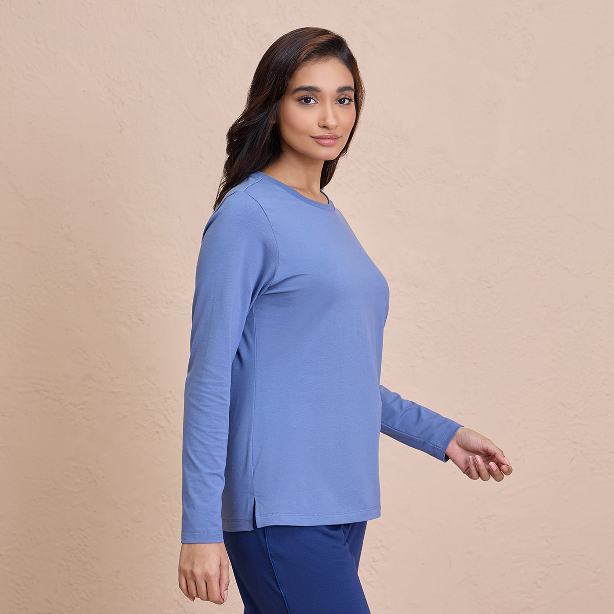 Essential Long Sleeve Tee-NYS807-M Blue