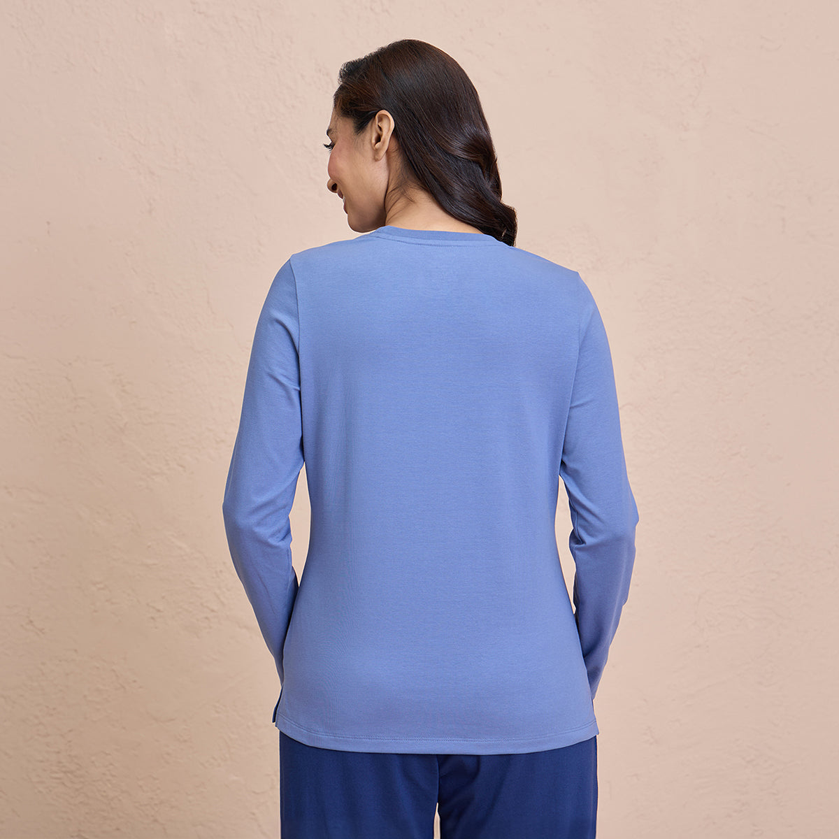 Essential Long Sleeve Tee-NYS807-M Blue