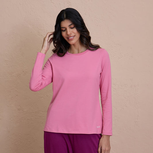 Essential Long Sleeve Tee-NYS807-M Pink