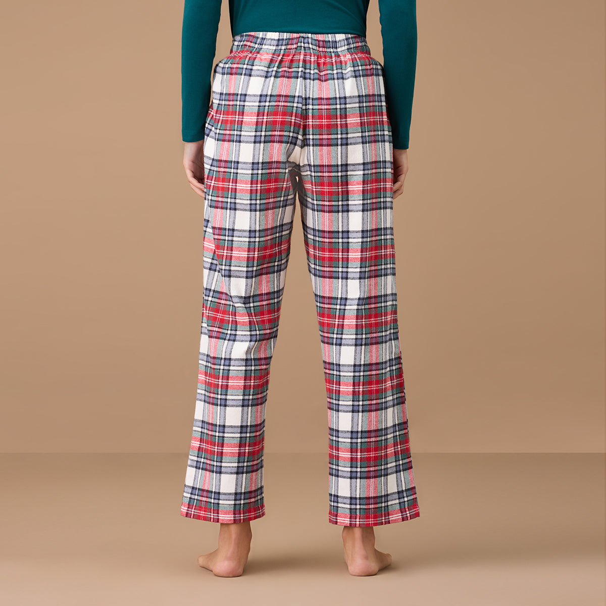 Nykd By Nykaa Cotton Flannel Pajama - NYS901 - Red Blue Plaid