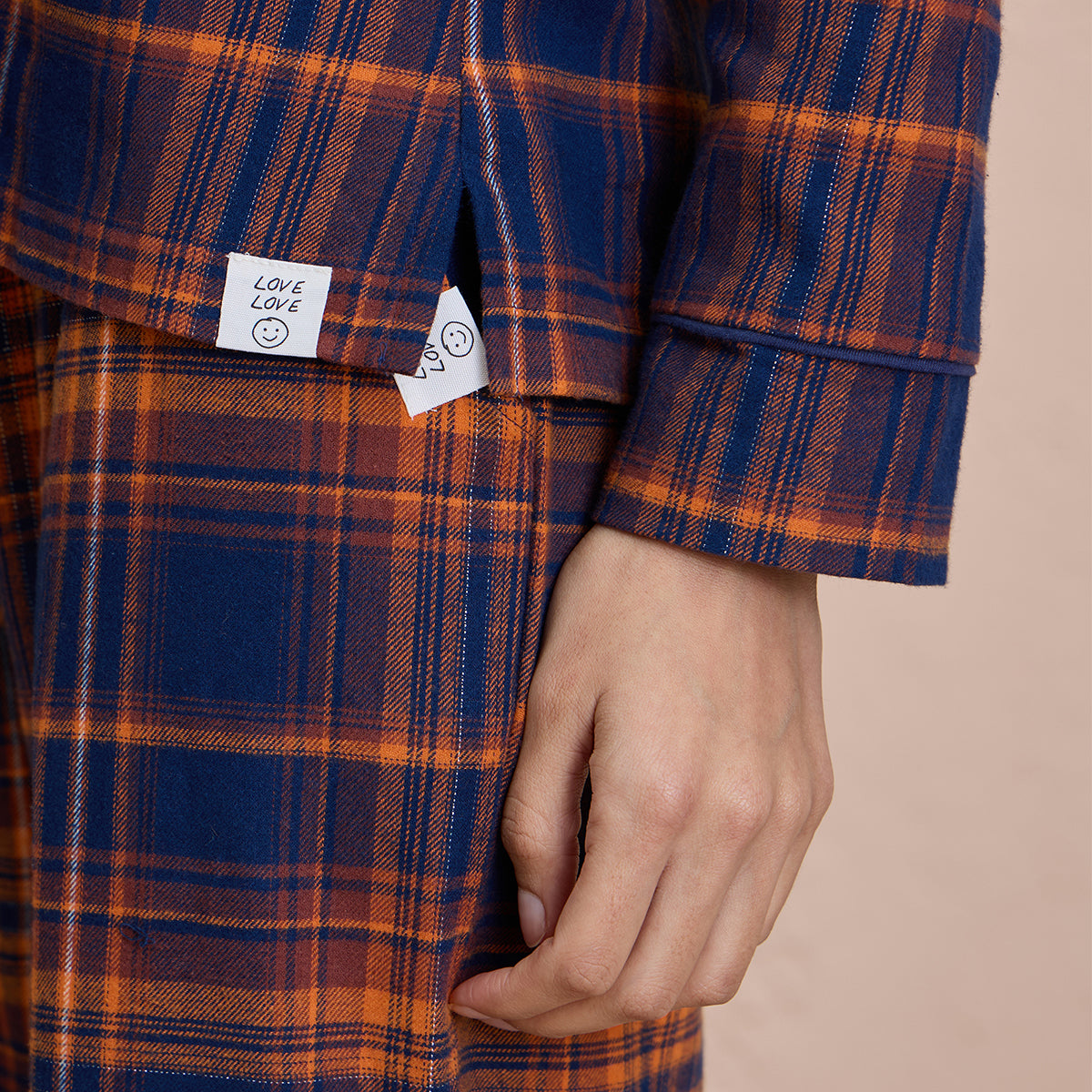 NYKD by Nykaa cozy brushed cotton pajama set of 2-relaxed fit night suit NYS902-Navy & Brown Checks