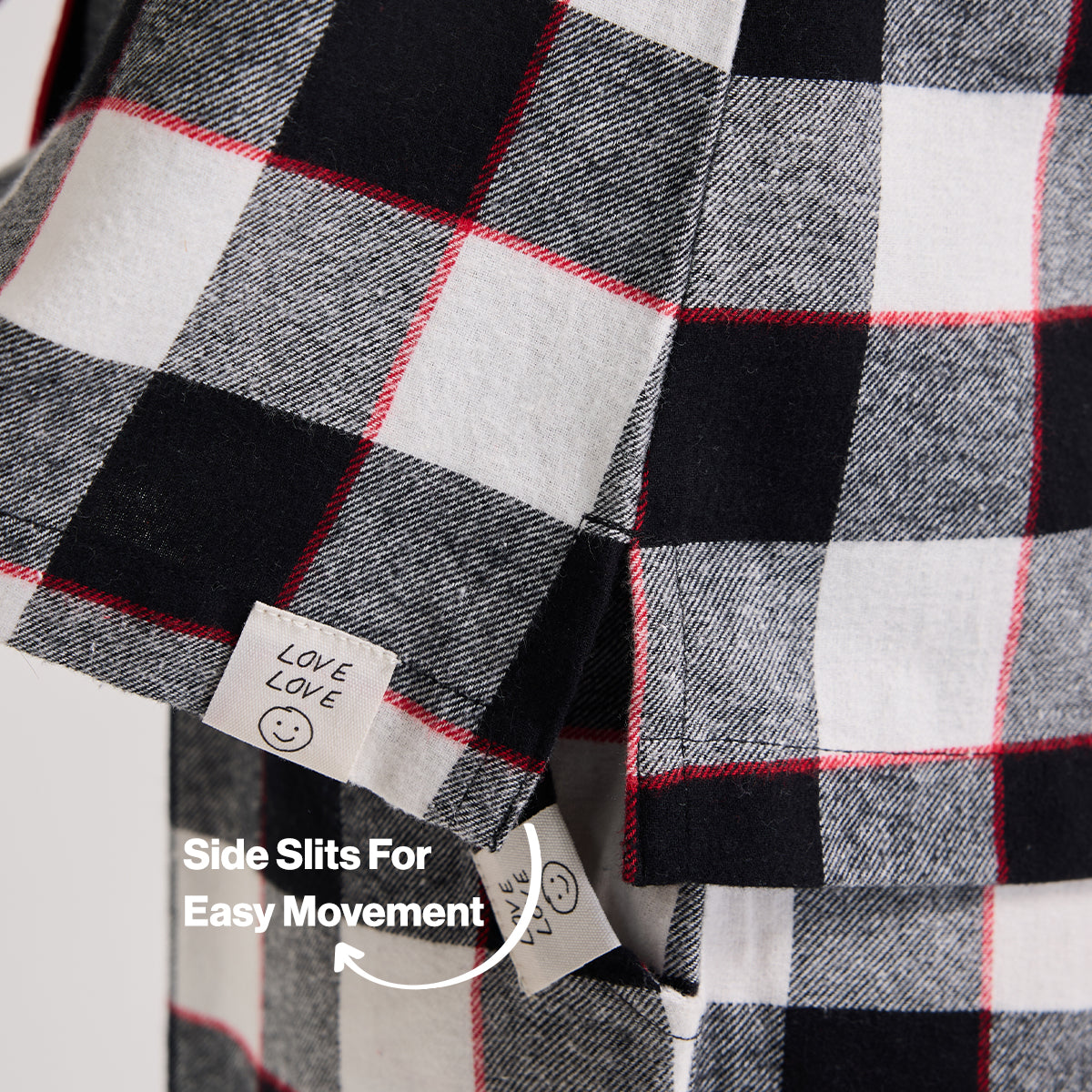 NYKD by Nykaa cozy brushed cotton pajama set of 2-relaxed fit night suit NYS902-Black & White