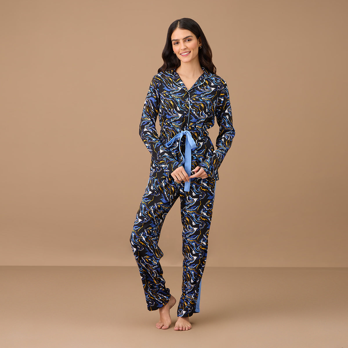 Nykd By Nykaa Style Me Up Rayon Set - NYS904 - Black Print