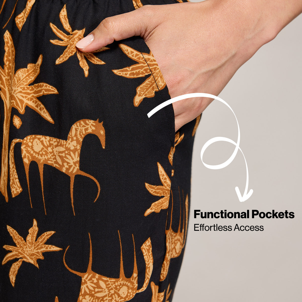 NYKD BY NYKAA BREEZY RAYON SHORTS WITH ELASTICATED WAIST & POCKETS NYS908 CHARCOAL