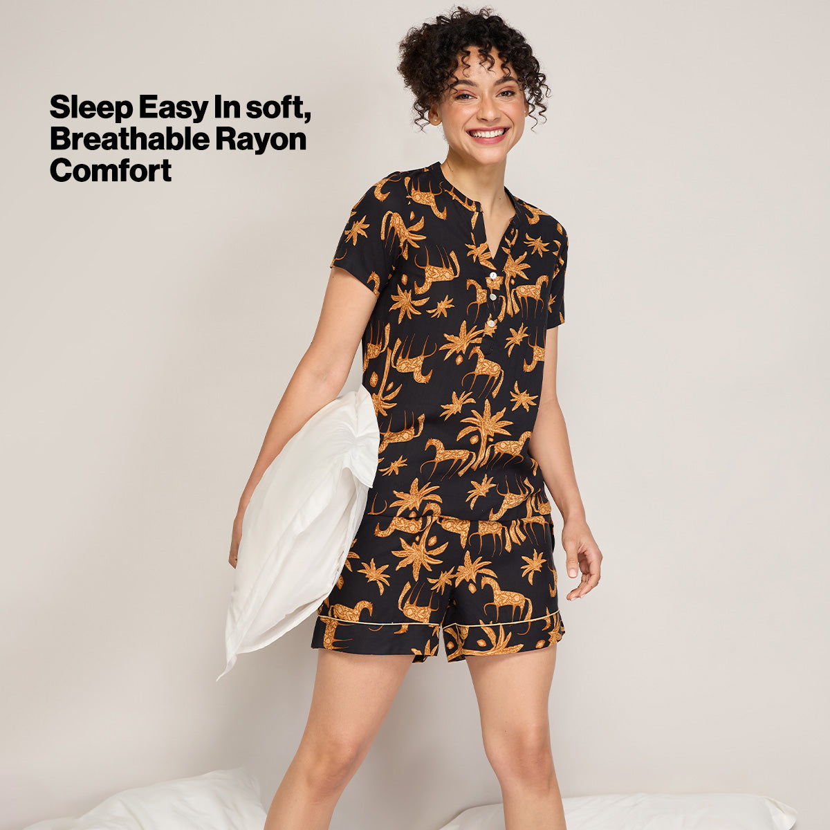 NYKD BY NYKAA BREEZY RAYON SHORTS WITH ELASTICATED WAIST & POCKETS NYS908 CHARCOAL