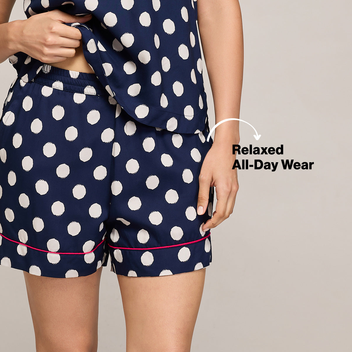 NYKD BY NYKAA BREEZY RAYON SHORTS WITH ELASTICATED WAIST & POCKETS NYS908 NAVY BLUE