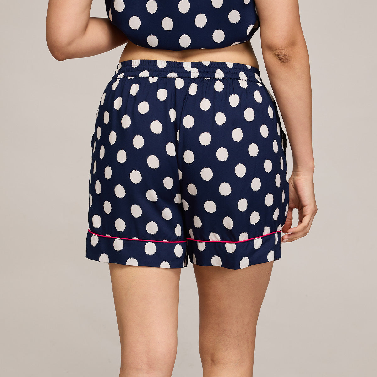 NYKD BY NYKAA BREEZY RAYON SHORTS WITH ELASTICATED WAIST & POCKETS NYS908 NAVY BLUE