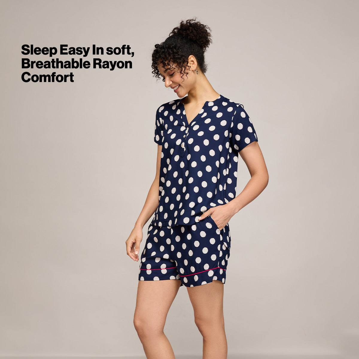 NYKD BY NYKAA BREEZY RAYON SHORTS WITH ELASTICATED WAIST & POCKETS NYS908 NAVY BLUE