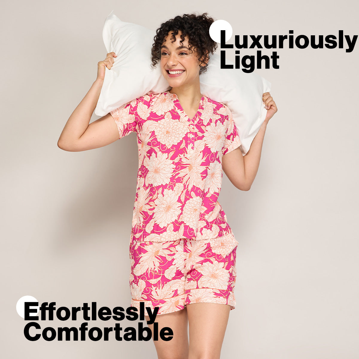 NYKD BY NYKAA BREEZY RAYON SHORTS WITH ELASTICATED WAIST & POCKETS NYS908 PINK