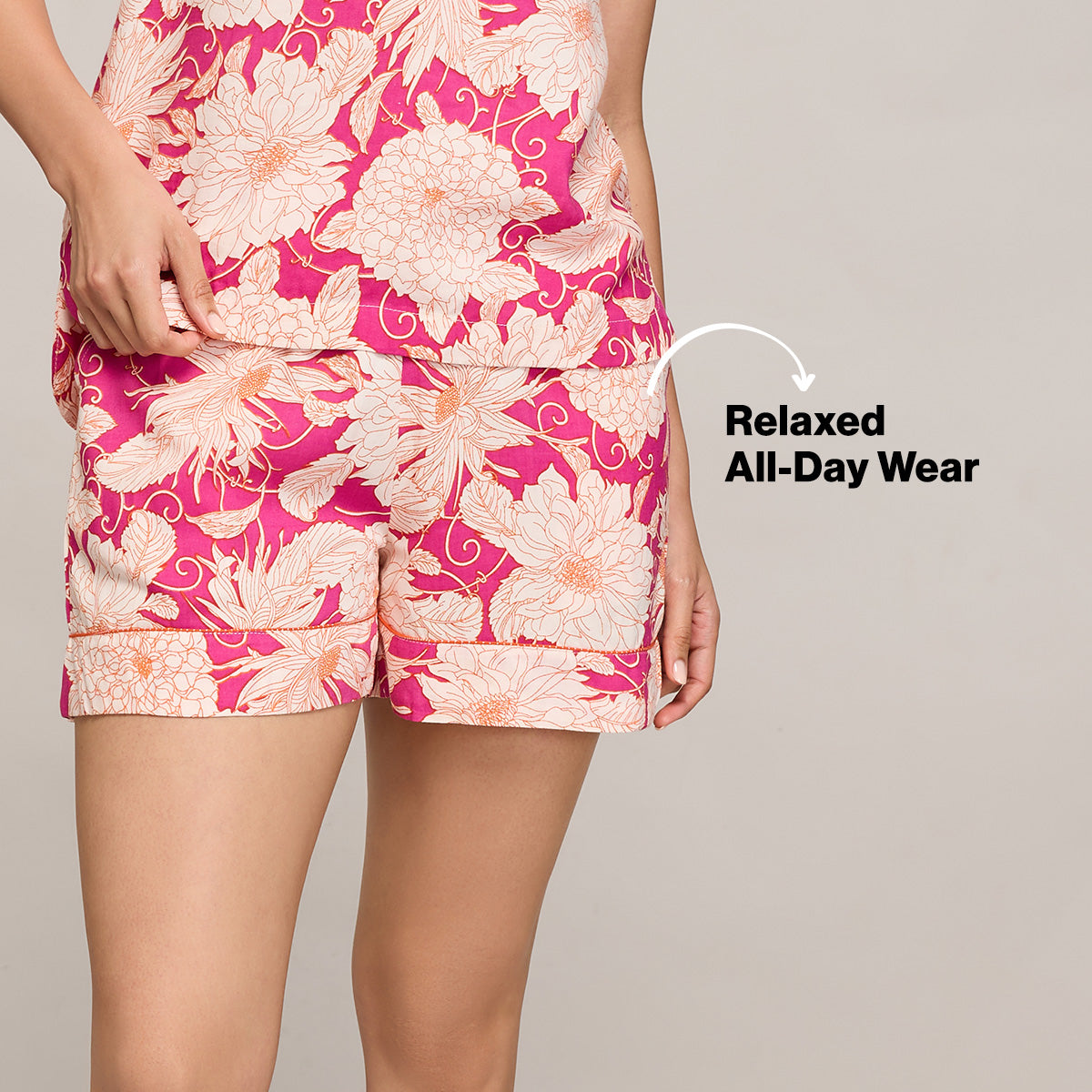 NYKD BY NYKAA BREEZY RAYON SHORTS WITH ELASTICATED WAIST & POCKETS NYS908 PINK