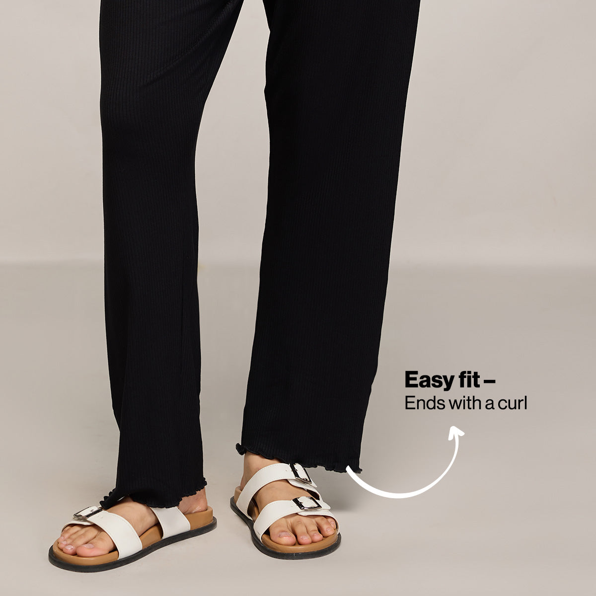 Rib Lounge Pajamas in Super Soft & Comfy Viscose Stretch-NYS909-Black