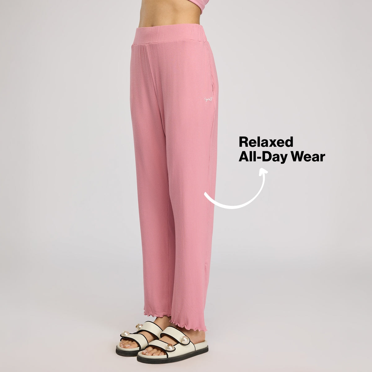 Rib Lounge Pajamas in Super Soft & Comfy Viscose Stretch-NYS909-Pink