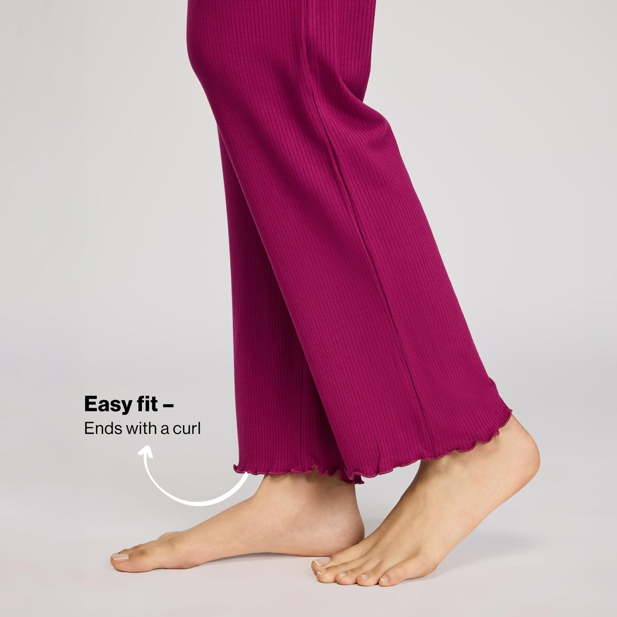 Rib Lounge Pajamas in Super Soft & Comfy Viscose Stretch-NYS909-Wine