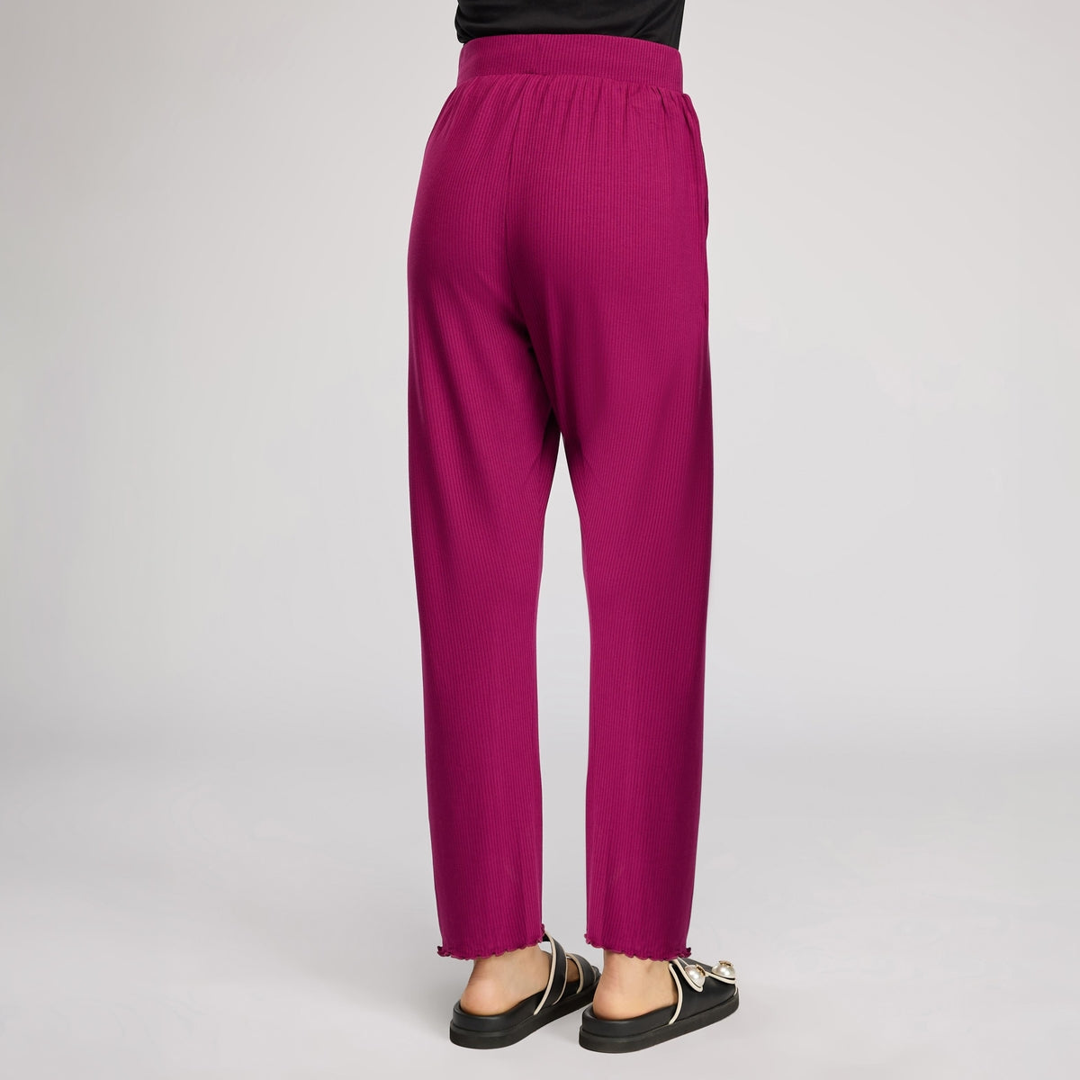 Rib Lounge Pajamas in Super Soft & Comfy Viscose Stretch-NYS909-Wine