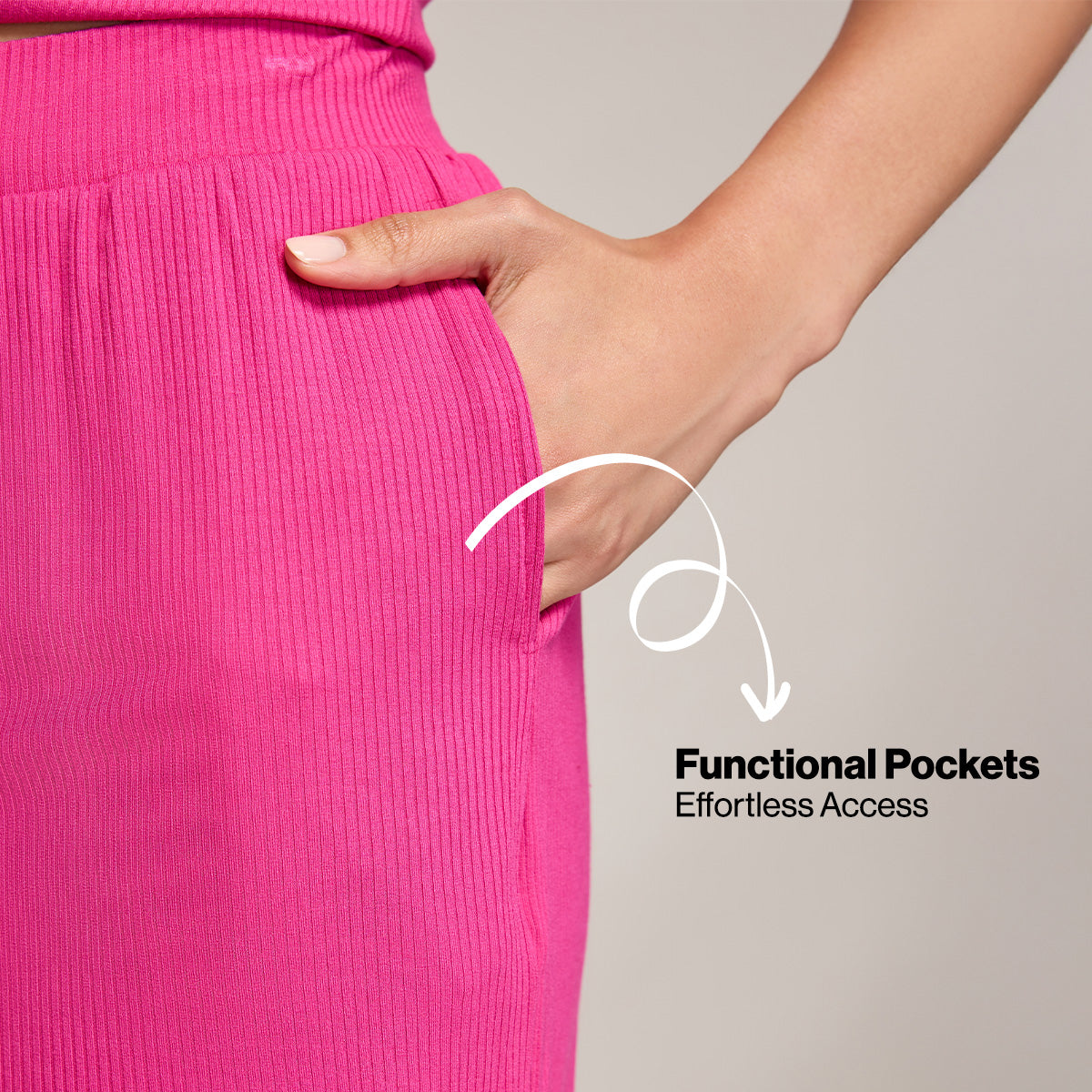 Nykd By Nykaa Essential Soft Ribbed Shorts With Pockets & Curled Hem Detail Nys910 Magenta