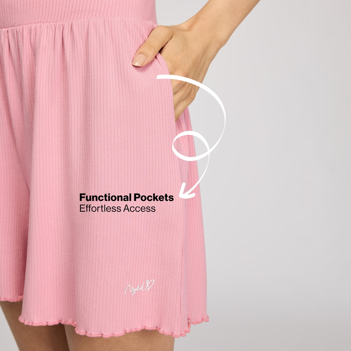 Rib Lounge Shorts in Super Soft & Comfy Viscose Stretch-NYS910-Pink
