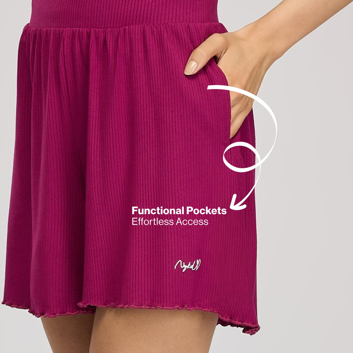 Rib Lounge Shorts in Super Soft & Comfy Viscose Stretch-NYS910-Wine