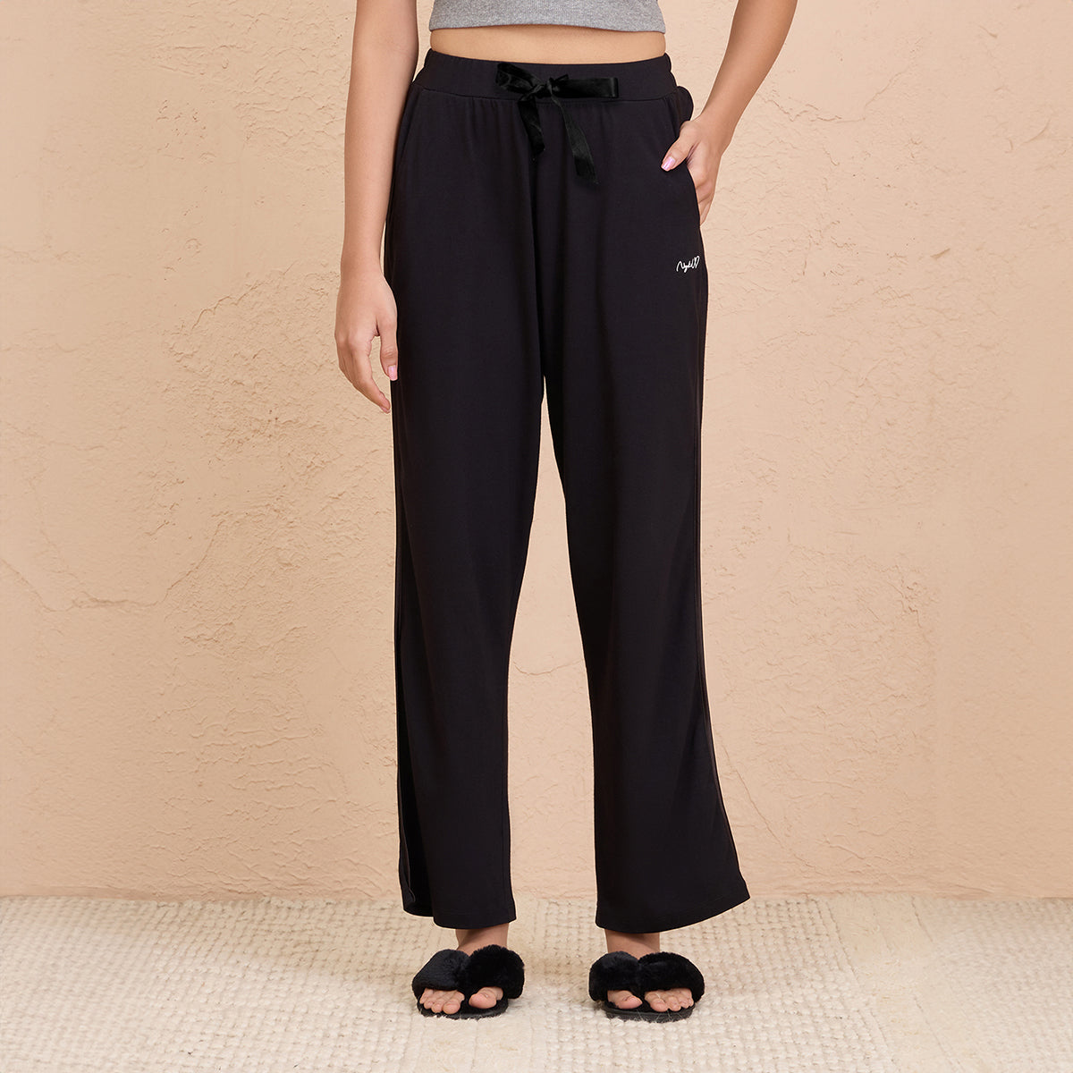 Cotton-Modal Pajamas in Super comfy Relaxed Fit - NYS911-Jet Black