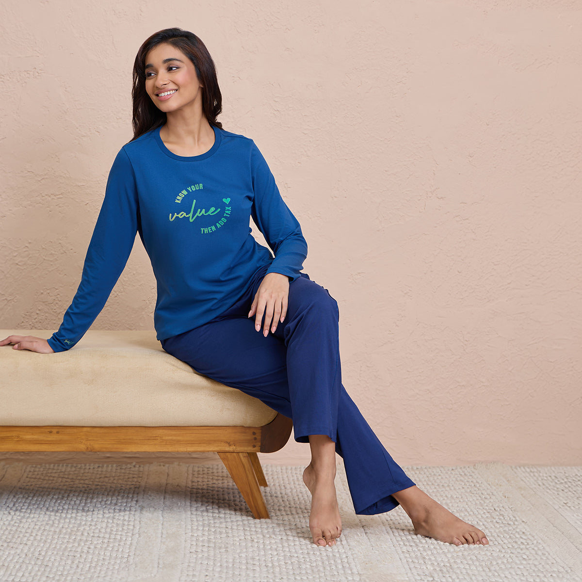 Cotton Modal Pajamas in Comfy Relaxed Fit - NYS911-Dark Blue