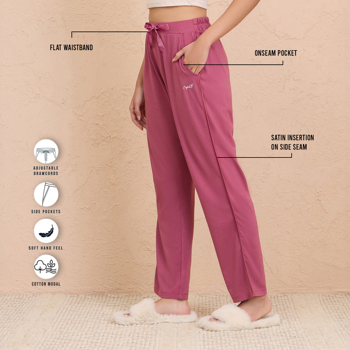 Cotton-Modal Pajamas in Super comfy Relaxed Fit - NYS911-Grape