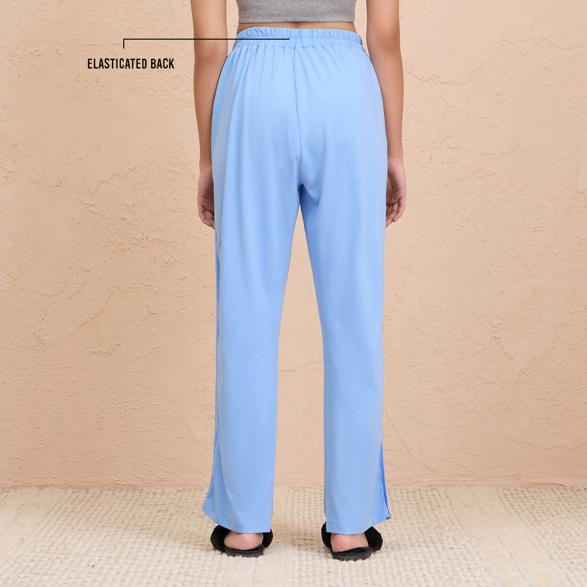 Nykd By Nykaa Sleep Essential Super Comfy Cotton-Modal Pajama-NYS911-Light Blue