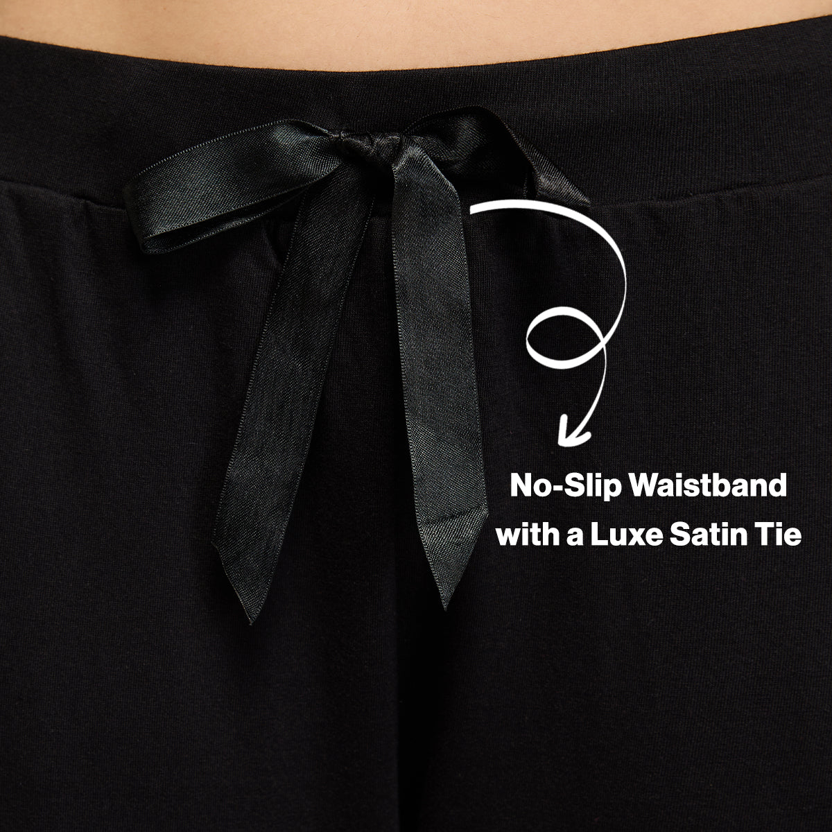 NYKD BY NYKAA BUTTERY SOFT MODAL COTTON PYJAMA WITH CLEAN ELASTICATED WAIST & POCKETS NYS911 Jet Black