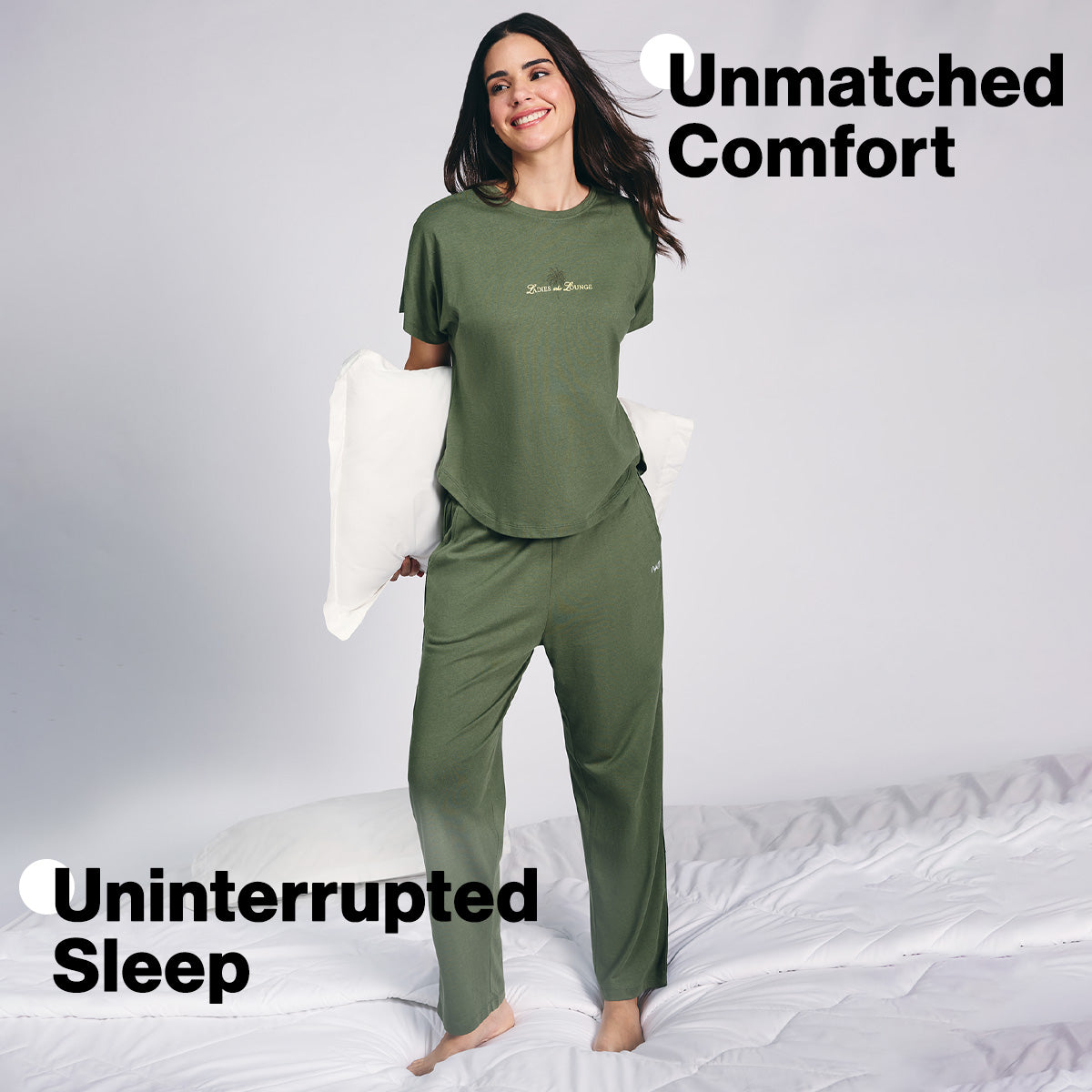 Nykd By Nykaa Buttery Soft Modal Cotton Pyjama With Clean Elasticated Waist & Pockets Nys911 Olive