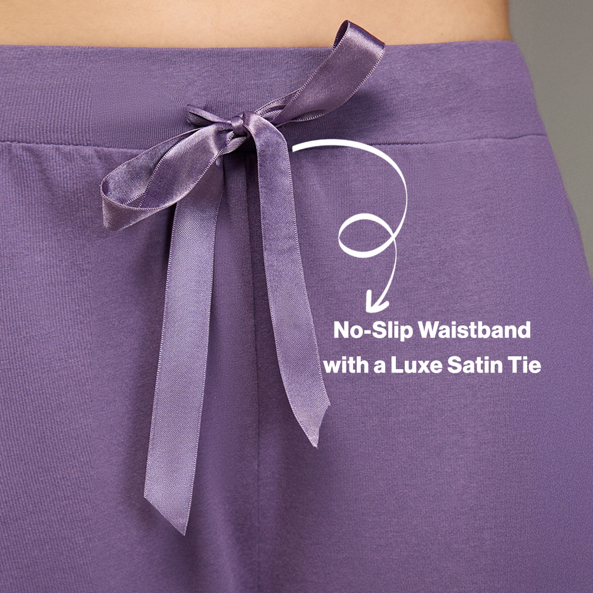 NYKD BY NYKAA BUTTERY SOFT MODAL COTTON PYJAMA WITH CLEAN ELASTICATED WAIST & POCKETS NYS911 PURPLE