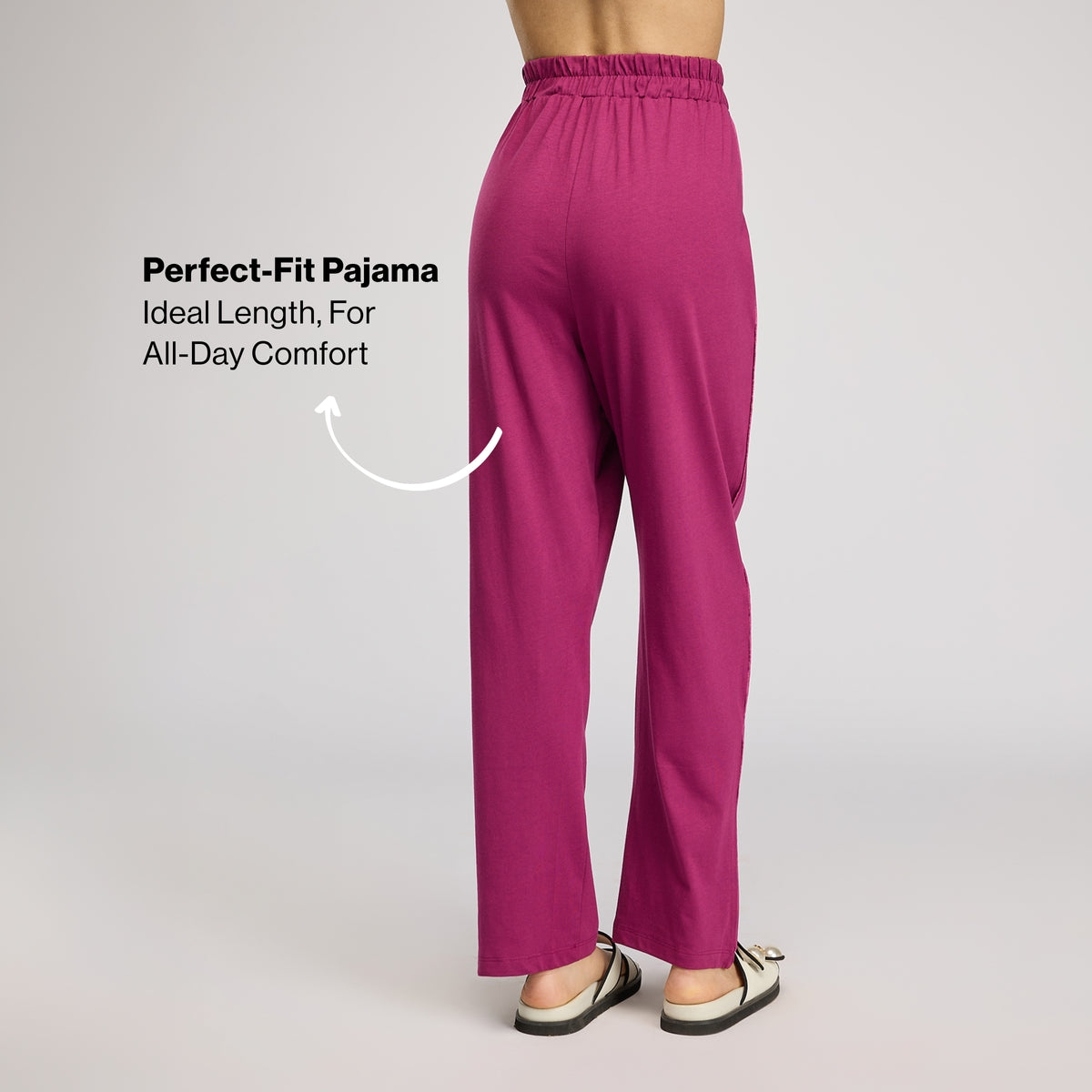 NYKD BY NYKAA BUTTERY SOFT MODAL COTTON PYJAMA WITH CLEAN ELASTICATED WAIST & POCKETS NYS911 Wine