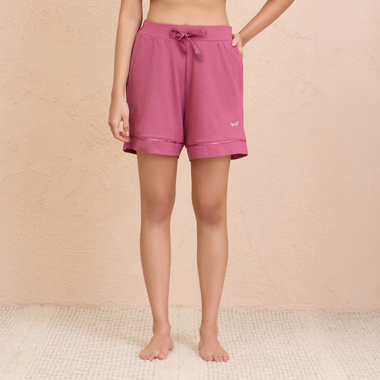 Nykd By Nykaa Summer Essential Super Comfy Cotton-Modal Shorts-NYS912-Grape