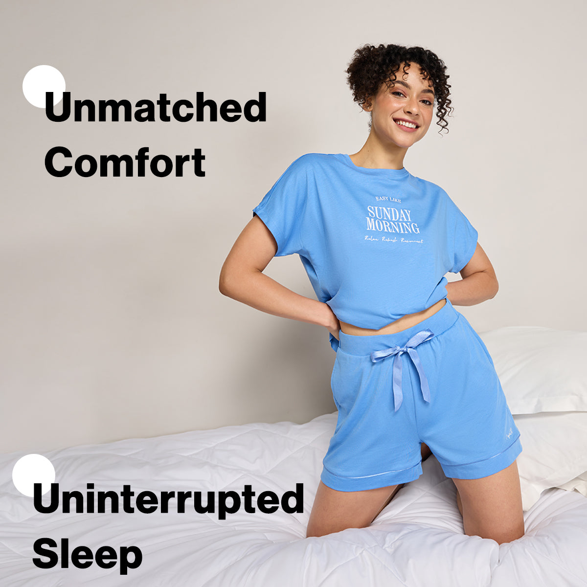 NYKD BY NYKAA BUTTERY SOFT MODAL COTTON SHORTS WITH CLEAN ELASTICATED WAIST & POCKETS NYS912 Light Blue