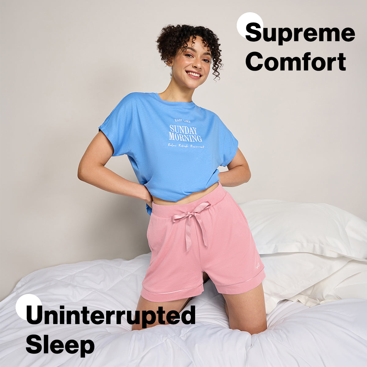 NYKD BY NYKAA BUTTERY SOFT MODAL COTTON SHORTS WITH CLEAN ELASTICATED WAIST & POCKETS NYS912 PINK