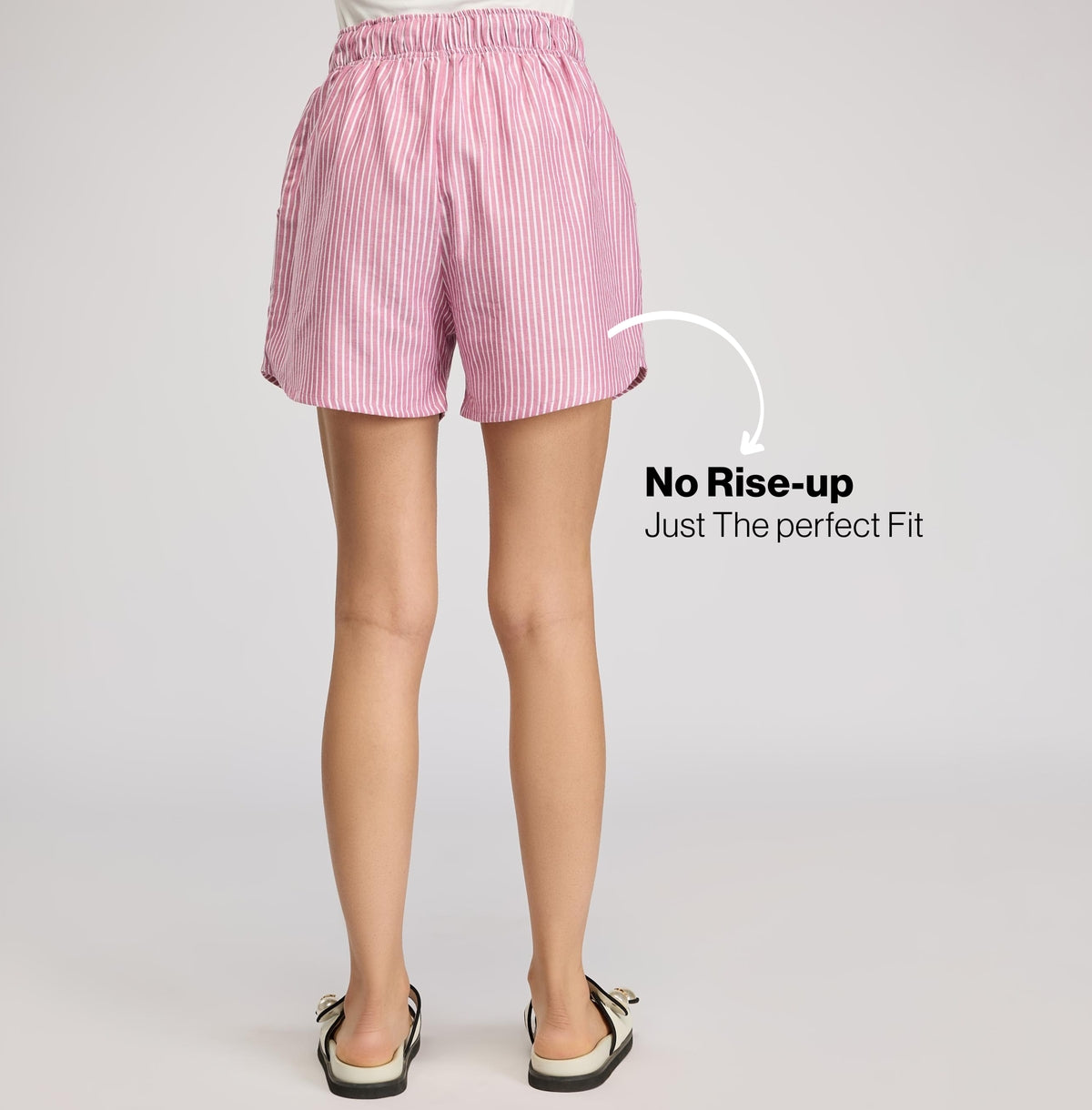 Comfy Cotton Shorts in Relax Fit-NYS914-Grape Stripe