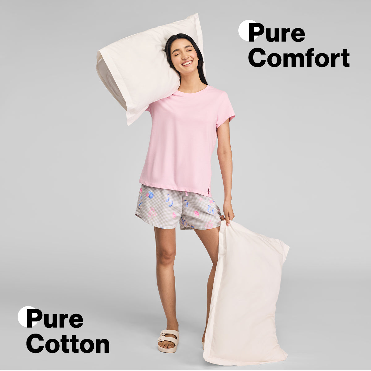 Nykd by Nykaa Essential Cotton Shorts With Pockets & Adjustable Waist Nys914 Pink Coastal