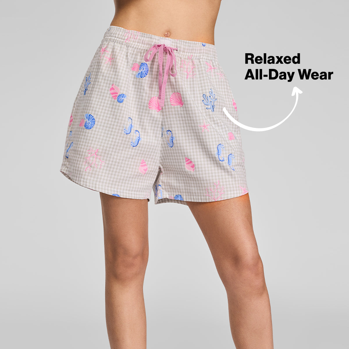 Nykd by Nykaa Essential Cotton Shorts With Pockets & Adjustable Waist Nys914 Pink Coastal