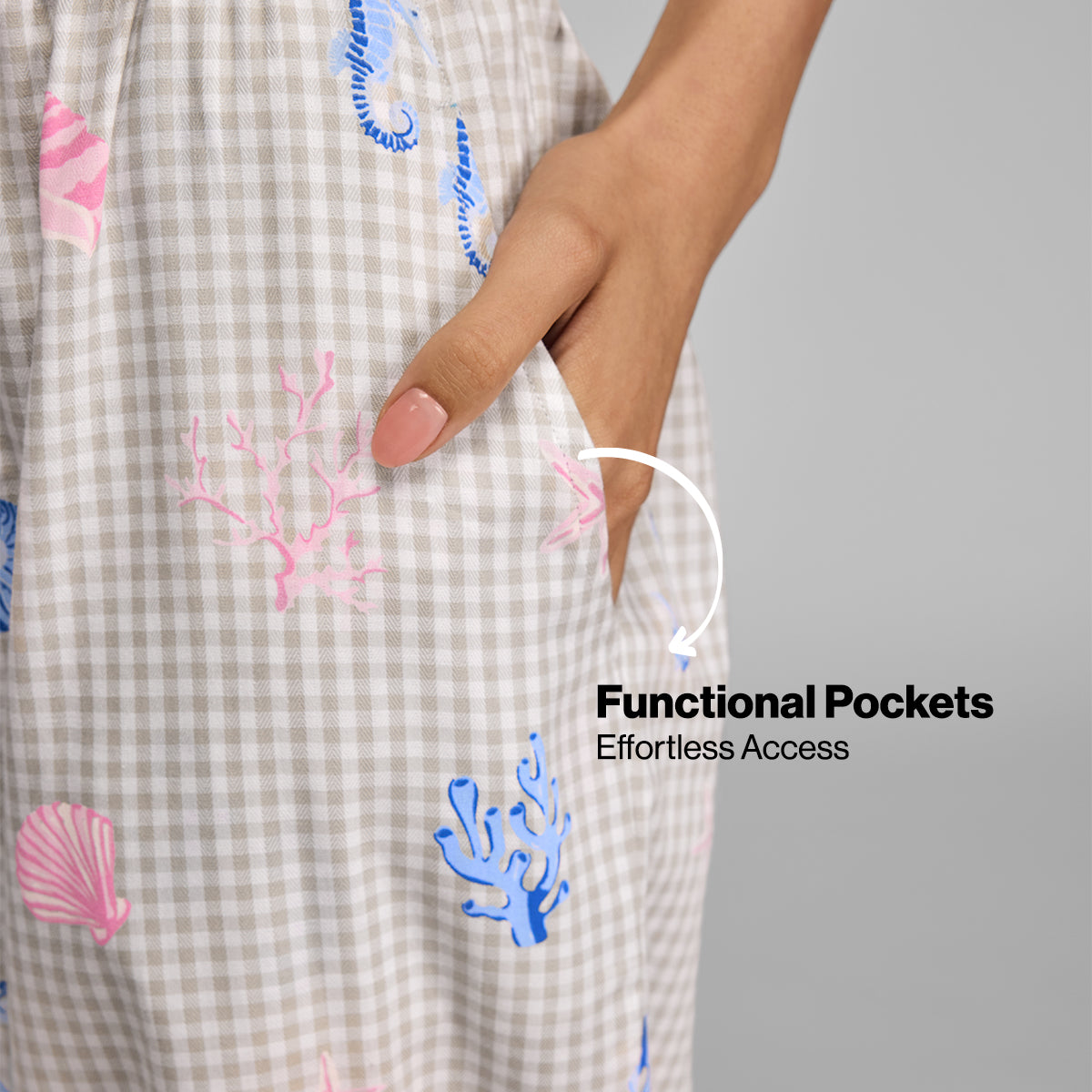 Nykd by Nykaa Essential Cotton Shorts With Pockets & Adjustable Waist Nys914 Pink Coastal