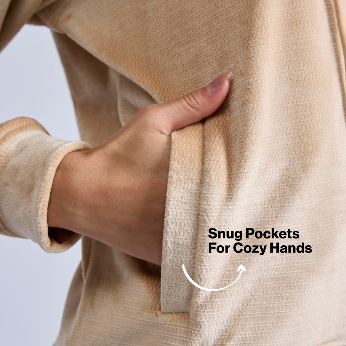 Nykd By Nykaa Cozy Textured Velour Hooded Jacket With Super Soft Brushed Inner Nys918 Beige
