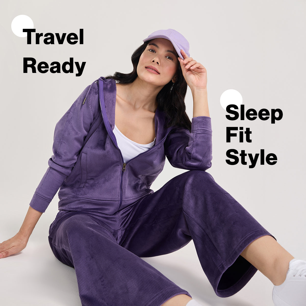Nykd by Nykaa Velour Hug Hooded Jacket for Women–Soft Winter Wear NYS918-Purple