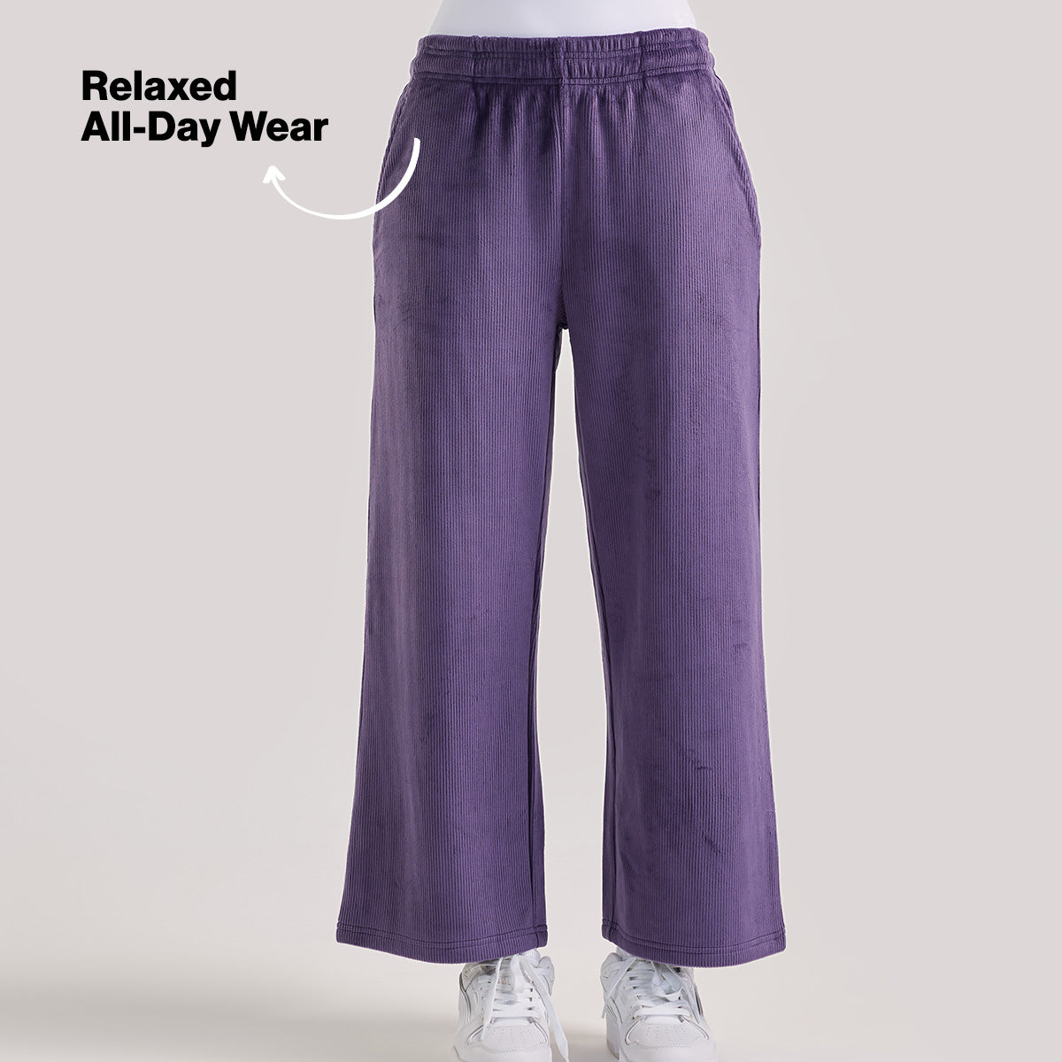 Nykd by Nykaa Velour Hug Lounge Pants for Women–Super Soft Pajamas NYS919-Purple