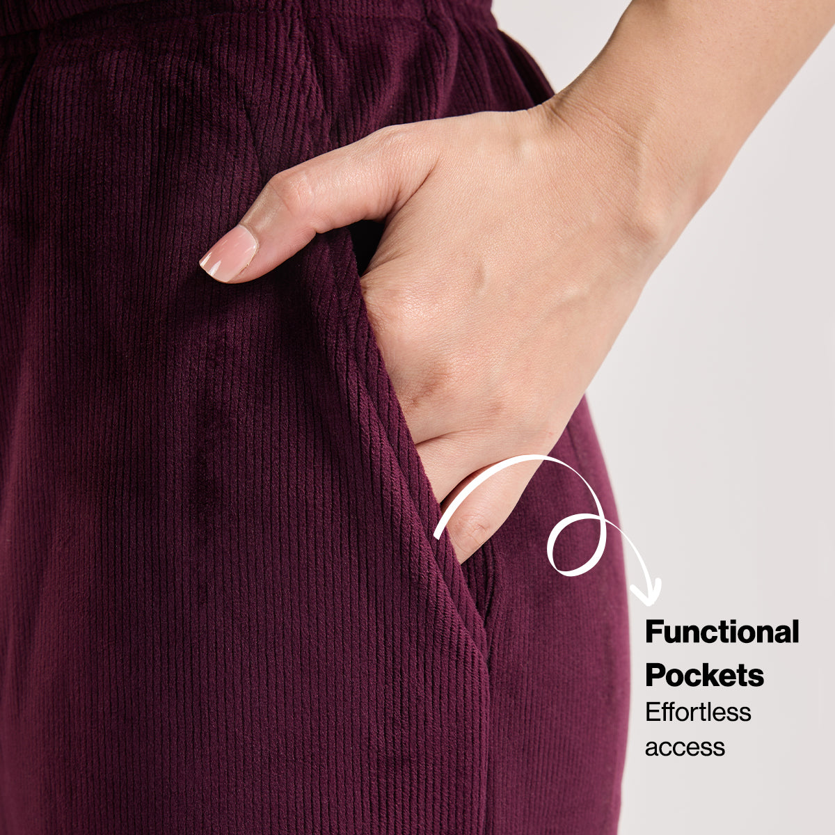 Velour Flared Pants in Super Soft Luxe Texture-NYS919-Wine