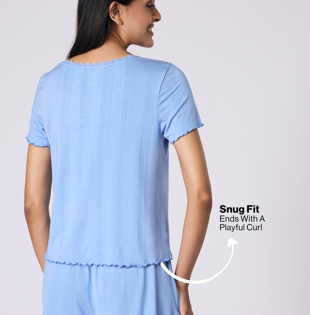 Nykd By Nykaa Sumptuously Soft Modal Pointelle Textured Baby Top NYS923 Blue