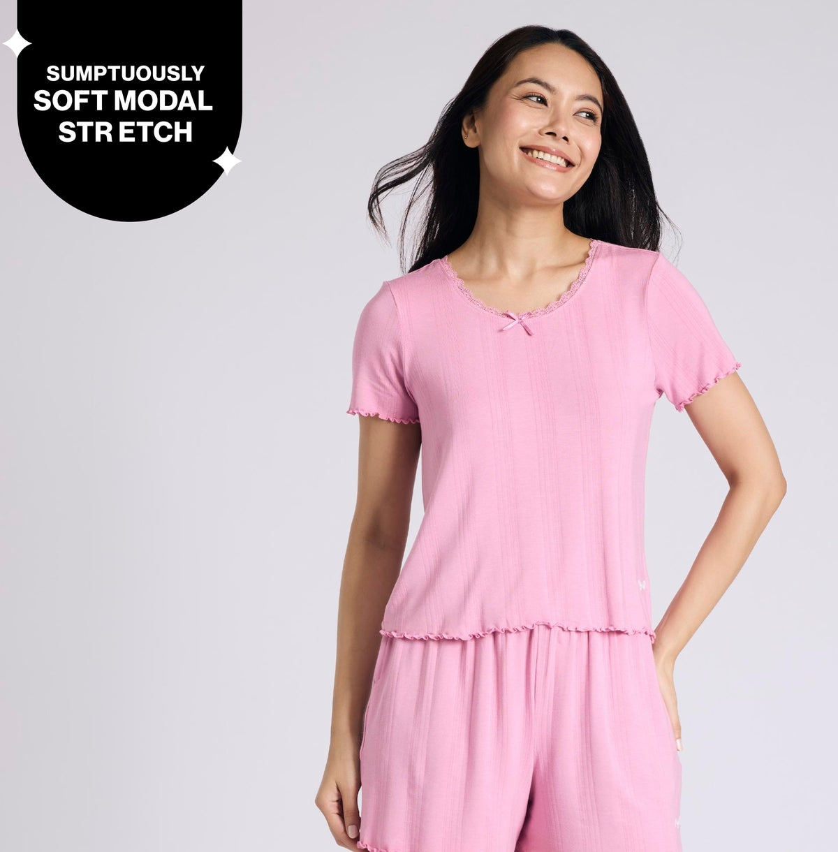 Nykd By Nykaa Sumptuously Soft Modal Pointelle Textured Baby Top NYS923 Pink