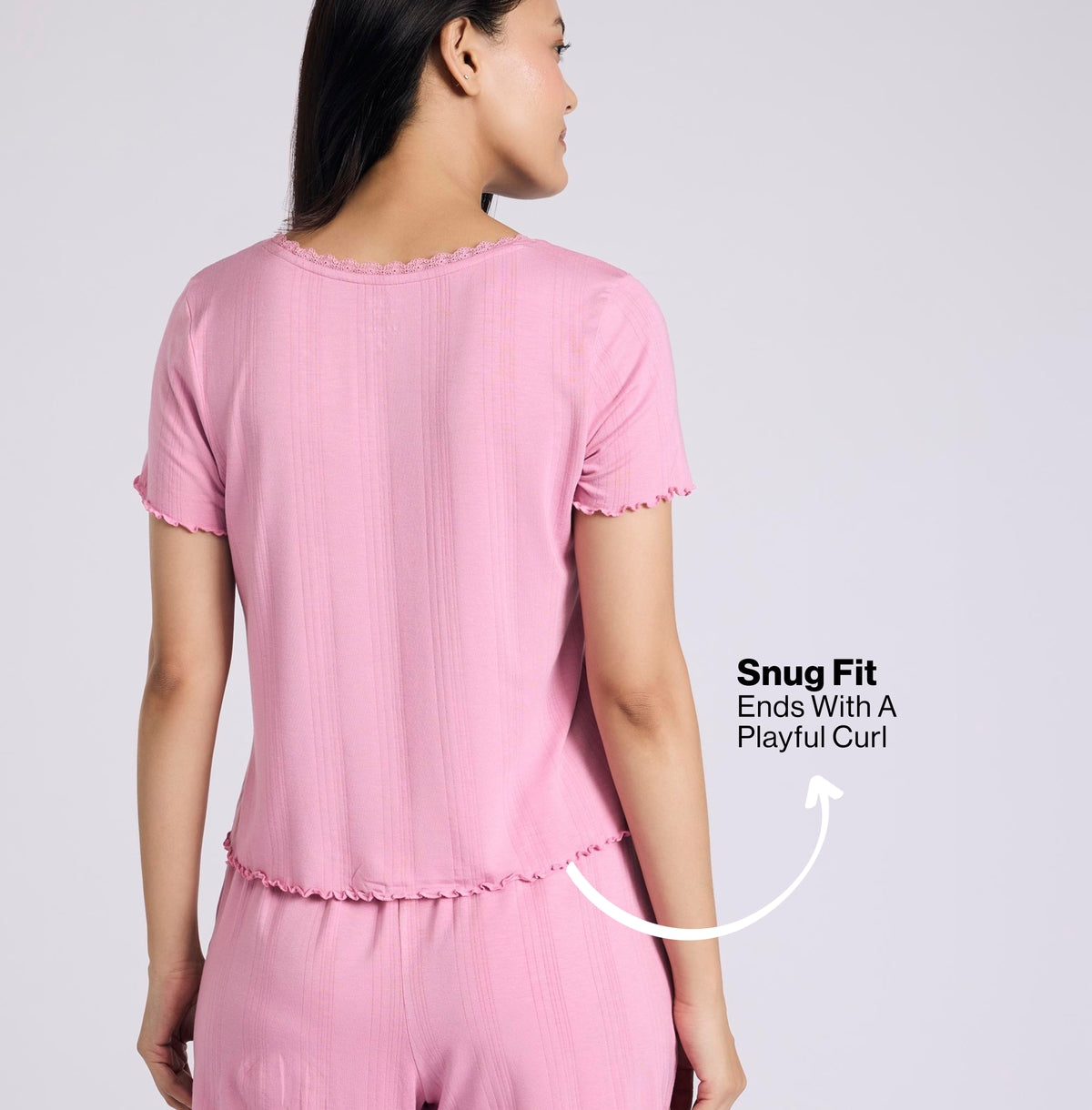 Nykd By Nykaa Sumptuously Soft Modal Pointelle Textured Baby Top NYS923 Pink