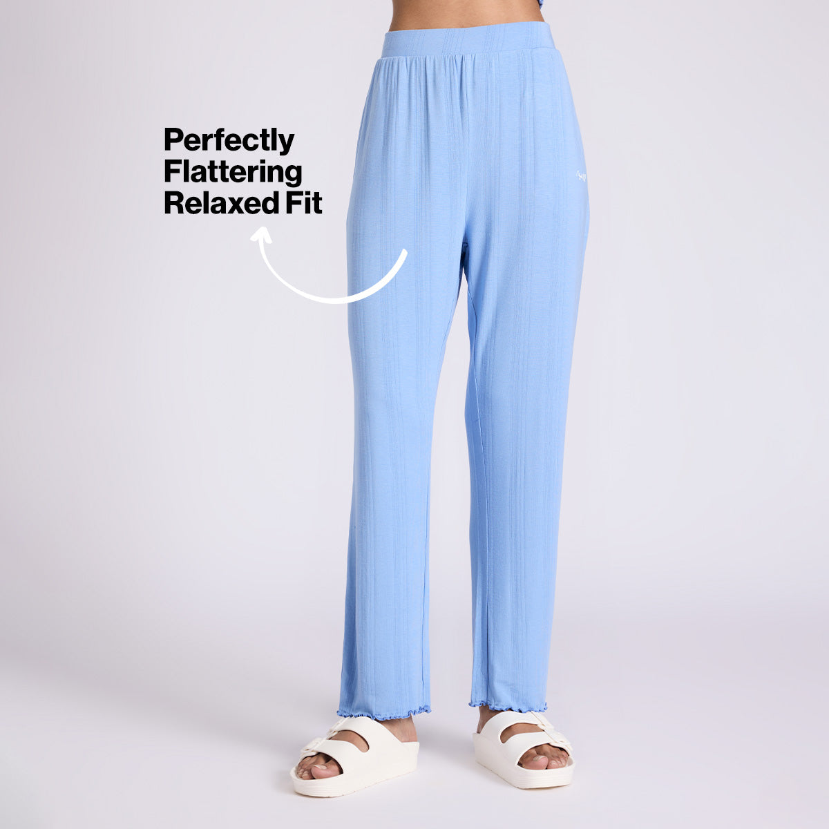 Nykd By Nykaa Sumptuously Soft Modal Pointelle Textured Pyjamas Nys925 Blue