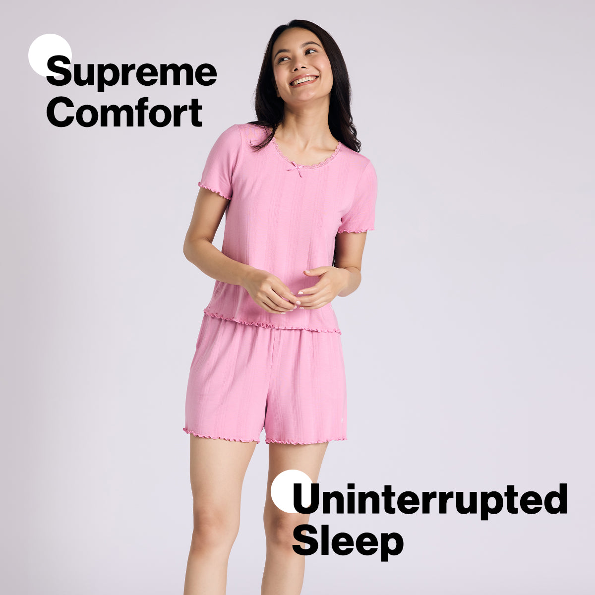 Nykd By Nykaa Sumptuously Soft Modal Pointelle Textured Shorts Nys924 Pink