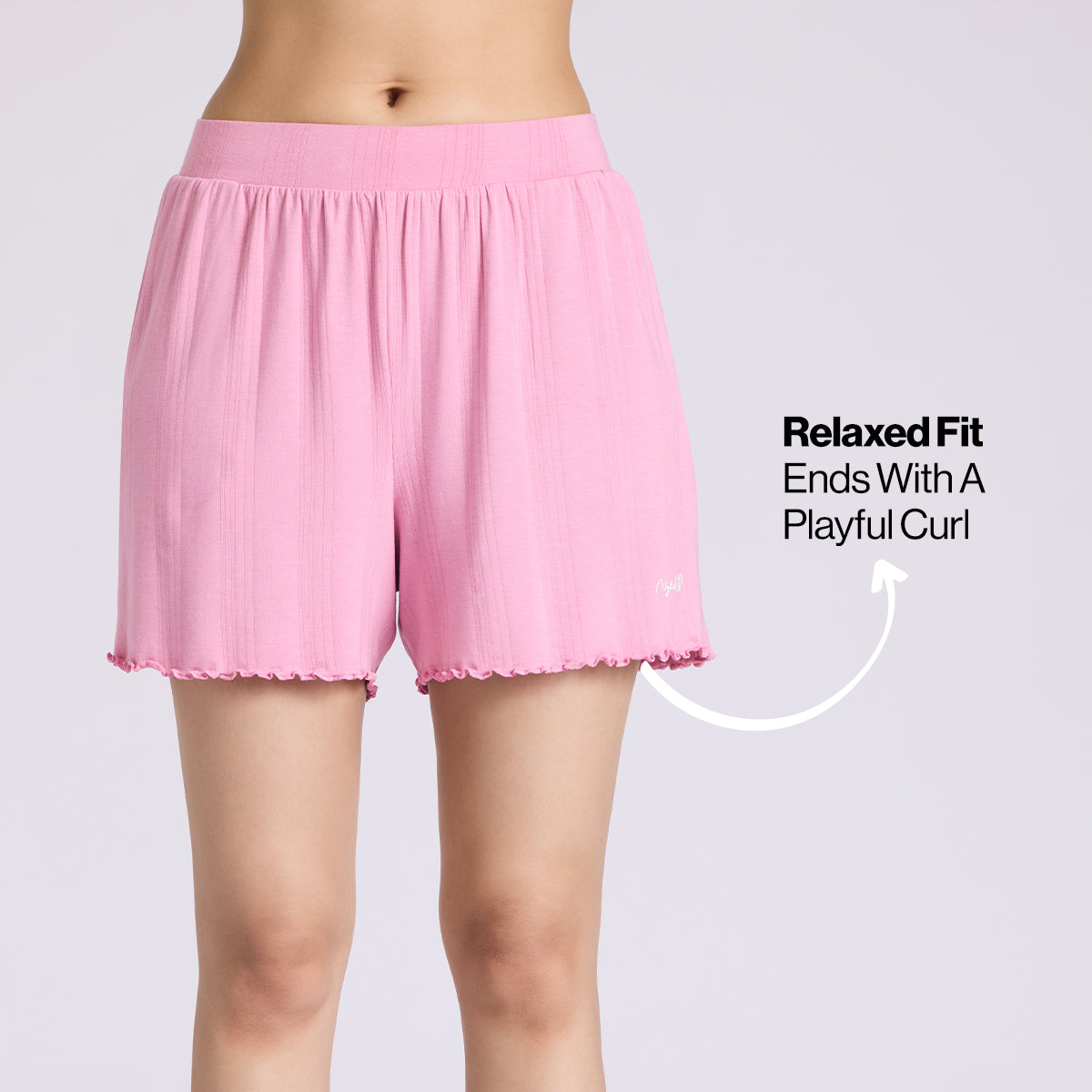 Nykd By Nykaa Sumptuously Soft Modal Pointelle Textured Shorts Nys924 Pink