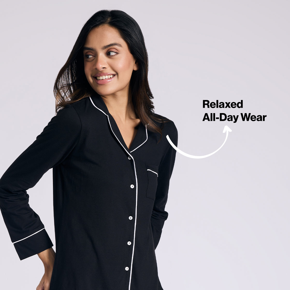 Nykd By Nykaa Buttery Soft Cotton Modal Button-Down Pyjama Set Of 2 Nys926 Black