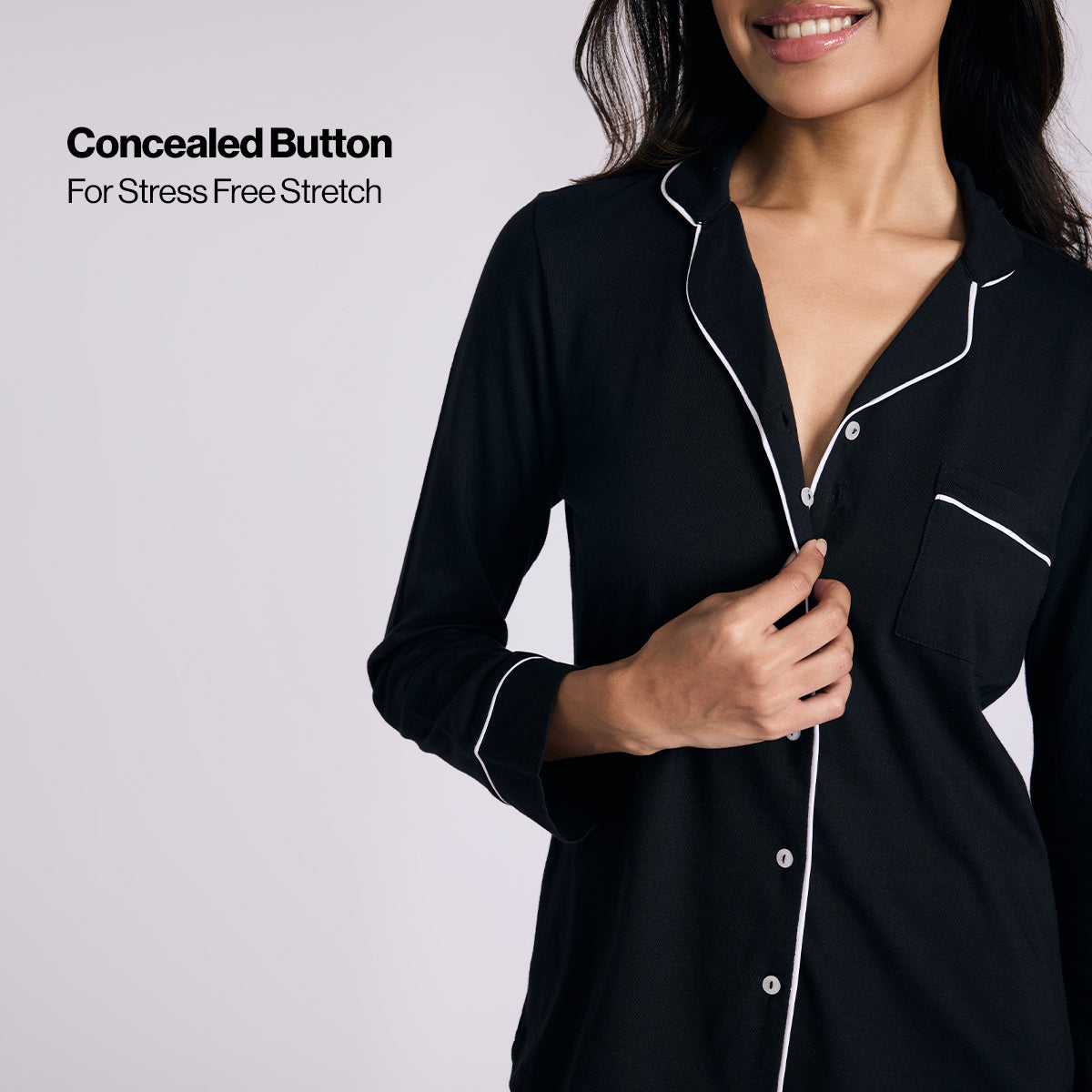 Nykd By Nykaa Buttery Soft Cotton Modal Button-Down Pyjama Set Of 2 Nys926 Black