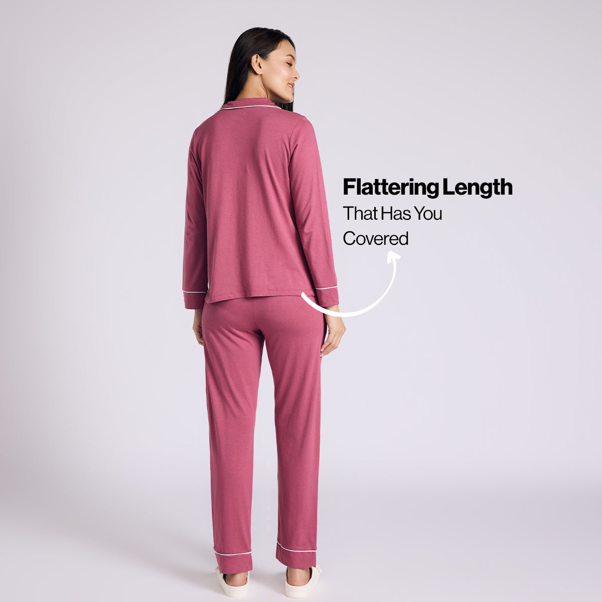 Nykd By Nykaa Buttery Soft Cotton Modal Button-Down Pyjama Set Of 2 Nys926 Dusty Pink