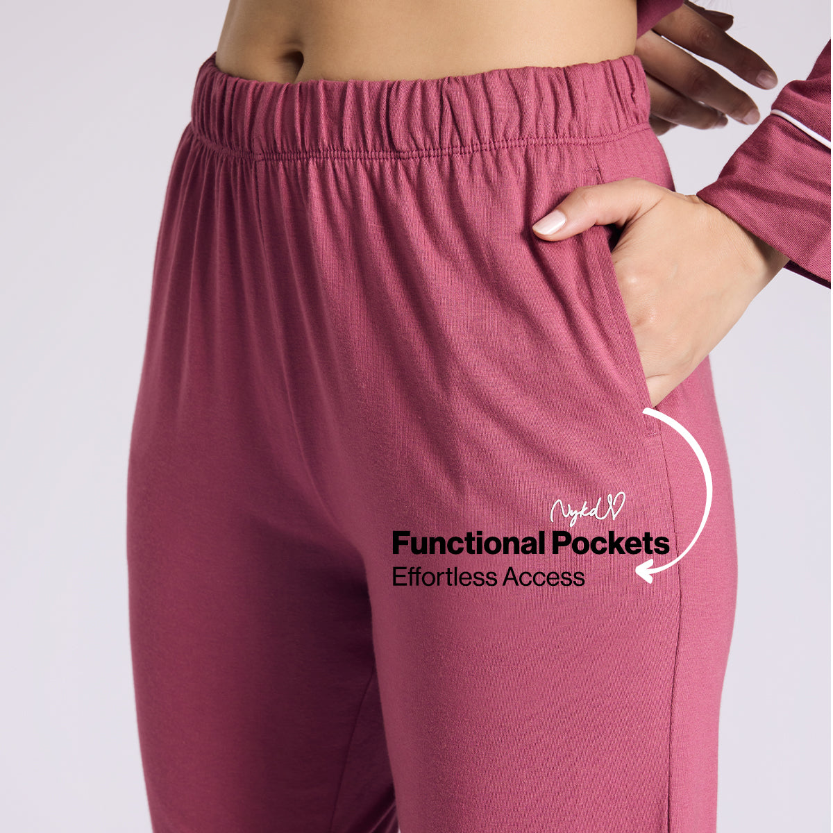 Nykd By Nykaa Buttery Soft Cotton Modal Button-Down Pyjama Set Of 2 Nys926 Dusty Pink